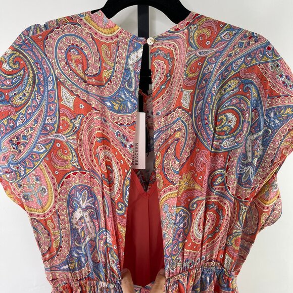 Molly Bracken Women's Multicolor Pink Isabelle Paisley Woven Jumpsuit Size S/XL - Picture 6 of 15